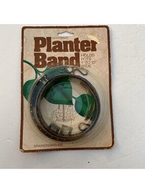 Brainerd Vintage Adjustable Brass Planter Band Holder Holds Pots 7"-10" Wide